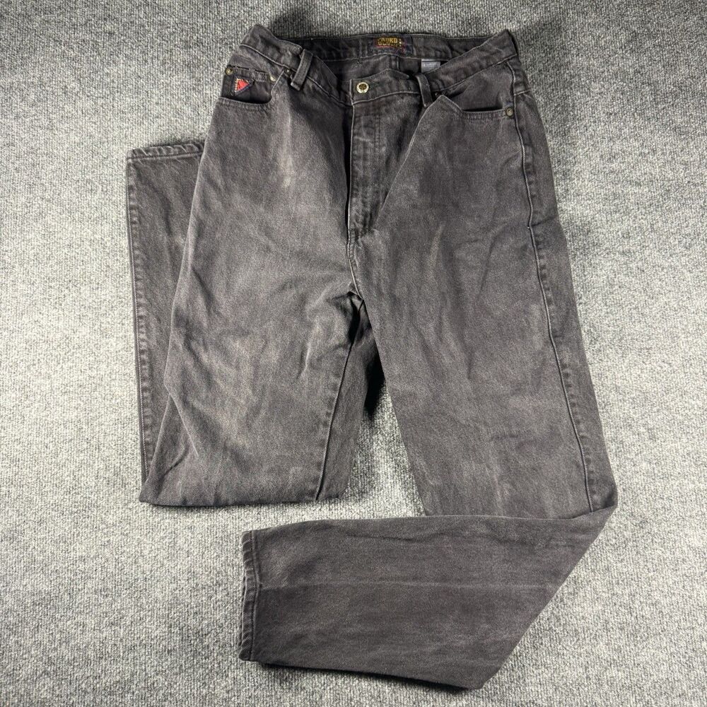 Vintage 90s Faded Glory Black Denim Mom Jeans Womens Size 16 High Rise Tapered